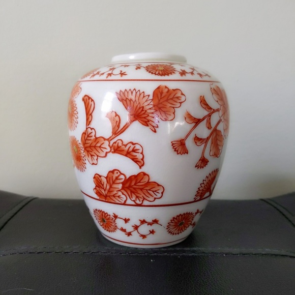 Vtg Otagiri Original Japan Red Painted Flower Vase - Picture 2 of 6